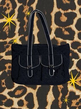 VERA BRADLEY |Quilted Black Messenger Tote Bag | Clean Interior | Excellent Cond